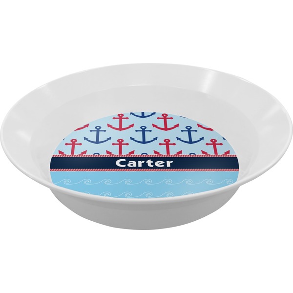 Custom Anchors & Waves Melamine Bowl - 12 oz (Personalized)