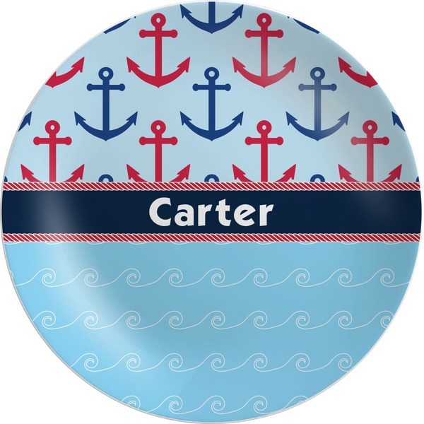 Custom Anchors & Waves Melamine Plate (Personalized)
