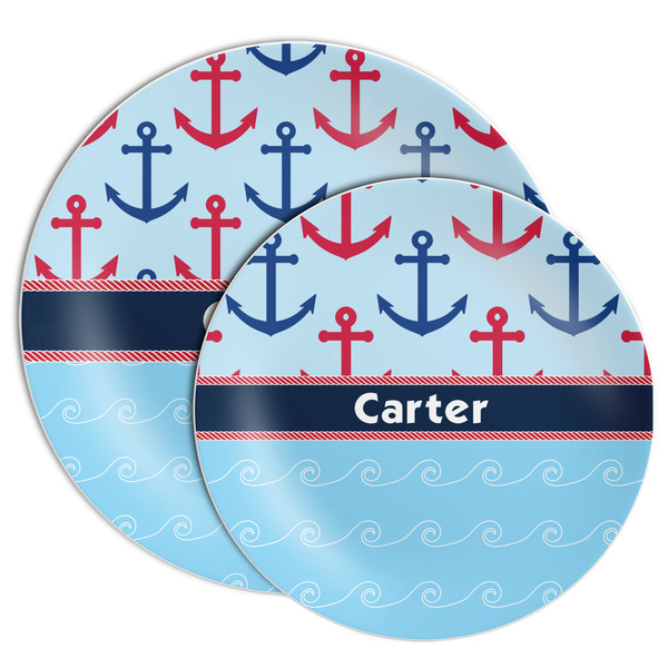 Anchors & Waves Melamine Plates - PARENT/MAIN