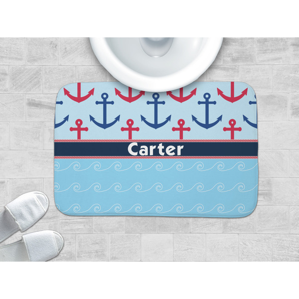 Anchors & Waves Memory Foam Bath Mat - LIFESTYLE 34x21