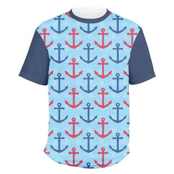 Custom Anchors & Waves Men's Crew T-Shirt - X Large