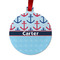 Anchors & Waves Metal Ball Ornament - Double Sided w/ Name or Text