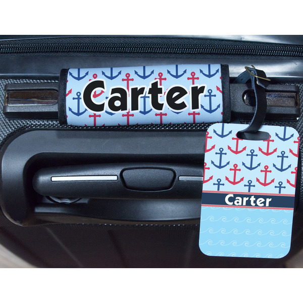 Anchors & Waves Metal Luggage Tag & Handle Wrap - In Context
