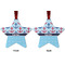 Anchors & Waves Metal Star Ornament - Front and Back
