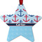 Anchors & Waves Metal Star Ornament - Front