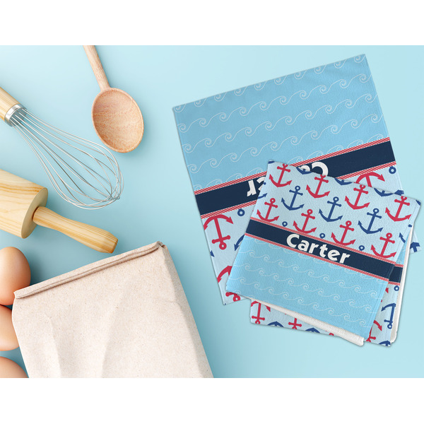 Anchors & Waves Microfiber Dish Rag - LIFESTYLE