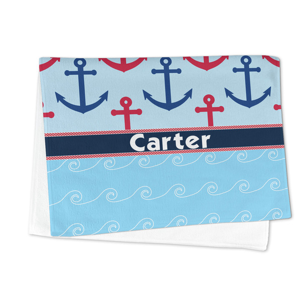 Anchors & Waves Microfiber Dish Towel - FOLDED HALF