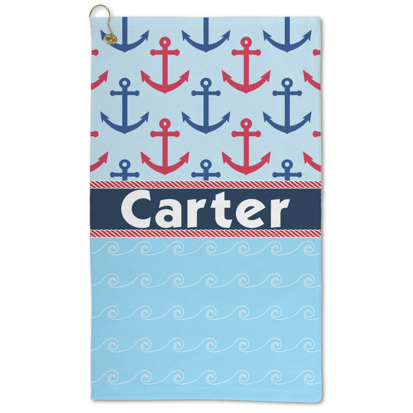 Custom Anchors & Waves Microfiber Golf Towel (Personalized)