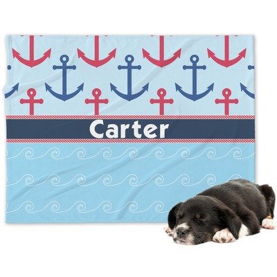 Anchors & Waves Dog Blanket (Personalized)