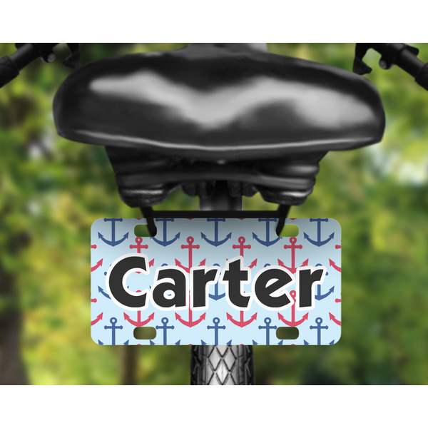 Anchors & Waves Mini License Plate on Bicycle