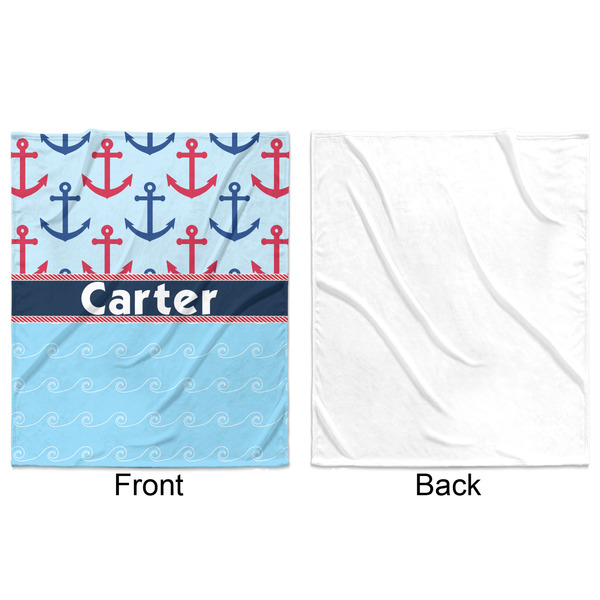 Anchors & Waves Minky Blanket - 50"x60" - Single Sided - Front & Back