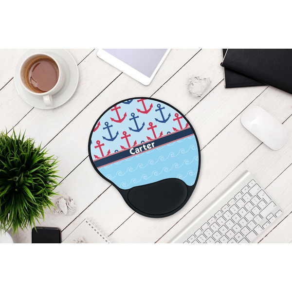 Anchors & Waves Mouse Pad with Wrist Rest - LIFESYTLE 1