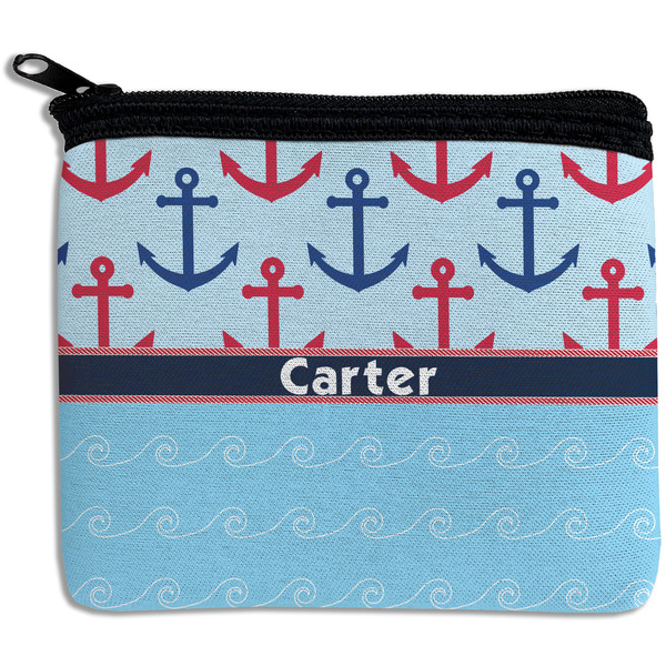 Custom Anchors & Waves Rectangular Coin Purse (Personalized)