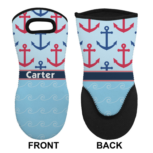 Anchors & Waves Neoprene Oven Mitt (Front & Back)