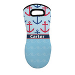 Anchors & Waves Neoprene Oven Mitt - Single w/ Name or Text