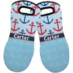 Anchors & Waves Neoprene Oven Mitts - Set of 2 w/ Name or Text