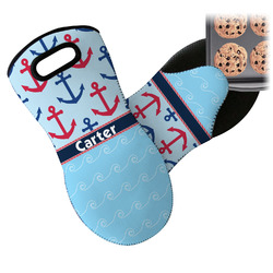 Anchors & Waves Neoprene Oven Mitt w/ Name or Text