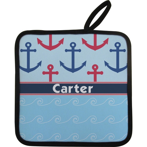 Custom Anchors & Waves Pot Holder w/ Name or Text