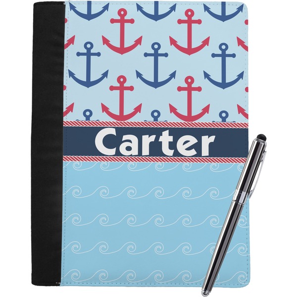 Custom Anchors & Waves Notebook Padfolio - Large w/ Name or Text