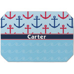Anchors & Waves Dining Table Mat - Octagon (Single-Sided) w/ Name or Text