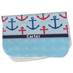 Anchors & Waves Burp Cloth - Fleece w/ Name or Text