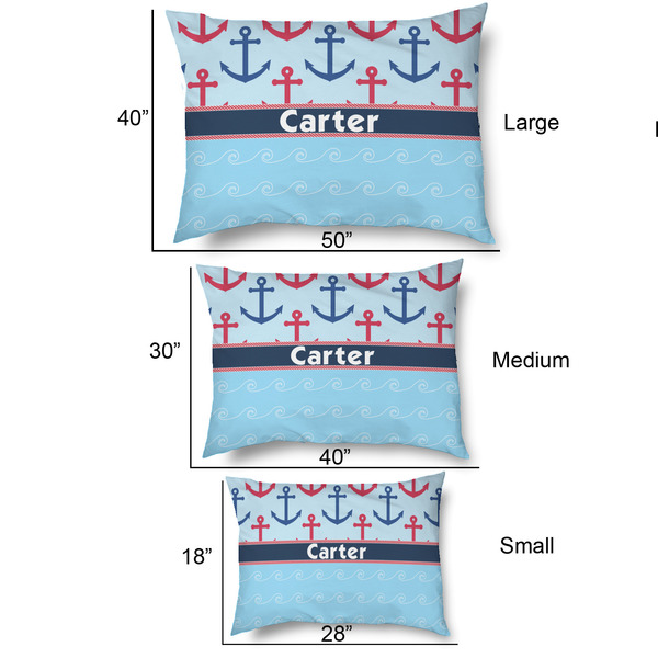 Anchors & Waves Outdoor Dog Beds - SIZE CHART