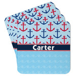 Anchors & Waves Paper Coasters w/ Name or Text