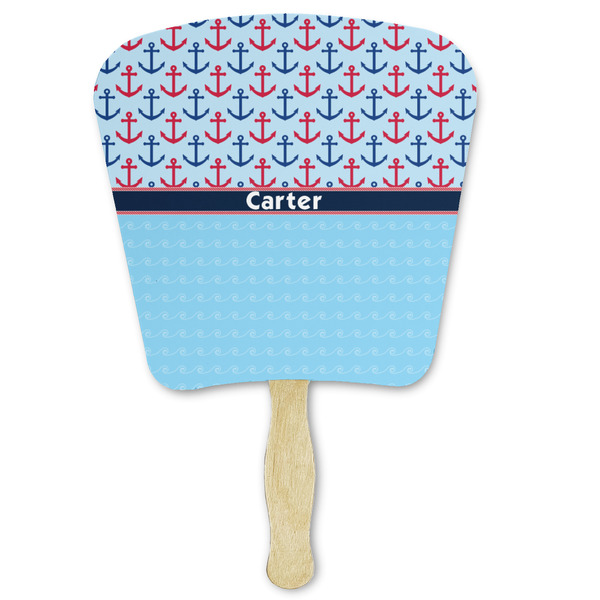 Custom Anchors & Waves Paper Fan (Personalized)