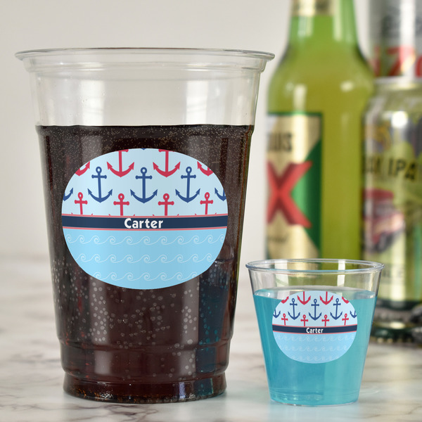 Anchors & Waves Party Cups - 16oz - In Context