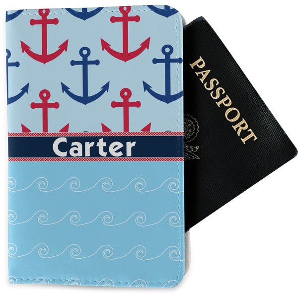 Custom Anchors & Waves Passport Holder - Fabric (Personalized)