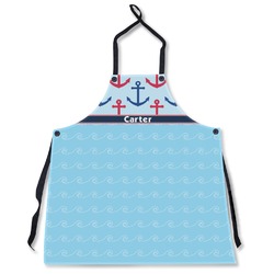 Anchors & Waves Apron Without Pockets w/ Name or Text