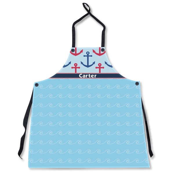 Custom Anchors & Waves Apron Without Pockets w/ Name or Text