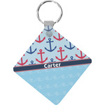 Anchors & Waves Diamond Plastic Keychain w/ Name or Text