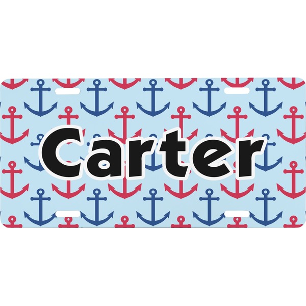 Custom Anchors & Waves Front License Plate (Personalized)