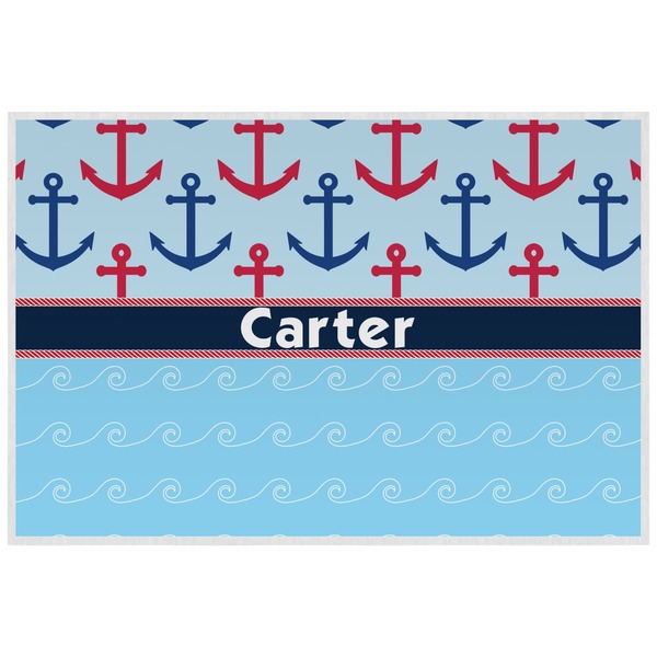 Custom Anchors & Waves Laminated Placemat w/ Name or Text