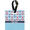 Anchors & Waves Plastic Luggage Tag - Square w/ Name or Text