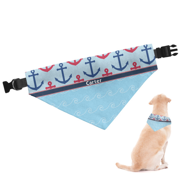 Custom Anchors & Waves Dog Bandana - Small (Personalized)
