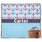 Anchors & Waves Picnic Blanket - Flat - With Basket