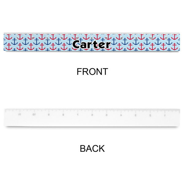 Anchors & Waves Plastic Ruler - 12" - APPROVAL