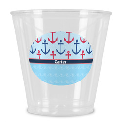 Anchors & Waves Plastic Shot Glass (Personalized)