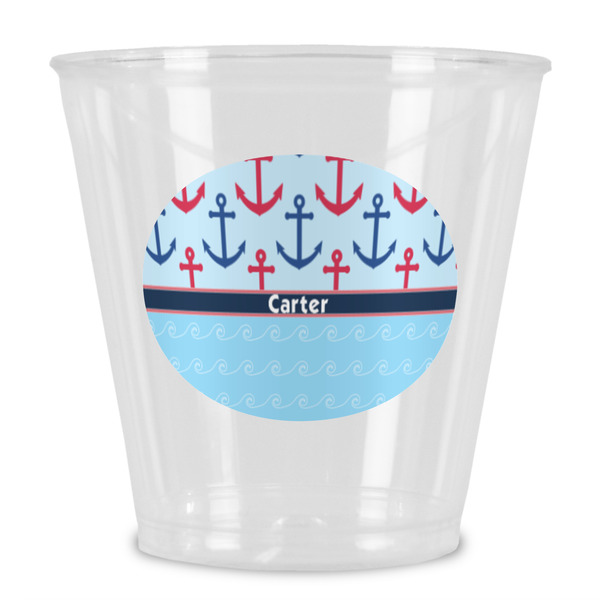 Custom Anchors & Waves Plastic Shot Glass (Personalized)