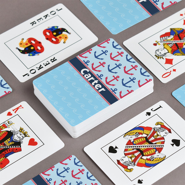 Anchors & Waves Playing Cards - Front & Back View