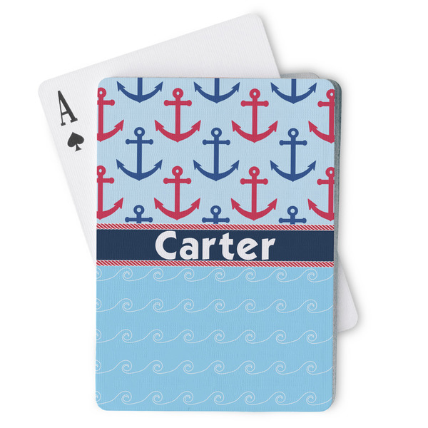 Custom Anchors & Waves Playing Cards (Personalized)