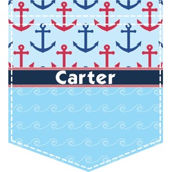 Anchors & Waves Iron On Faux Pocket (Personalized)