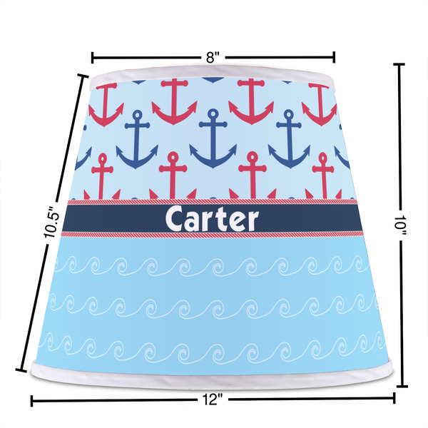 Anchors & Waves Poly Film Empire Lampshade - Dimensions