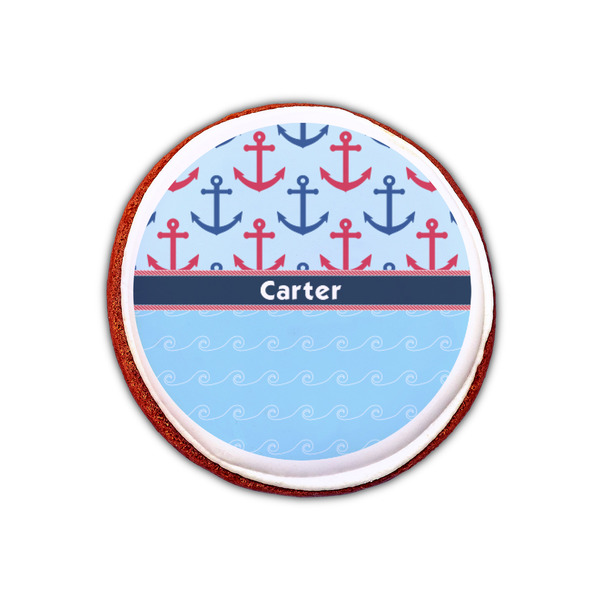 Anchors & Waves Printed Icing Circle - XSmall - On Cookie