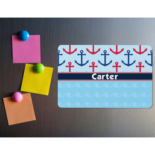 Anchors & Waves Rectangular Fridge Magnet - LIFESTYLE