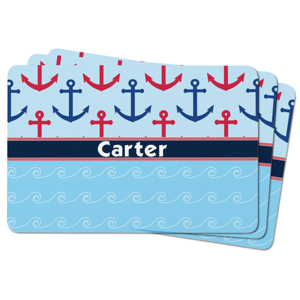 Anchors & Waves Rectangular Fridge Magnet - THREE