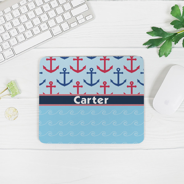 Anchors & Waves Rectangular Mouse Pad - LIFESTYLE 2