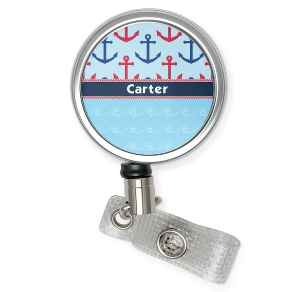 Custom Anchors & Waves Retractable Badge Reel (Personalized)